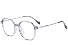 Occhiali in titanio grigio geometrico #BS0218-0239