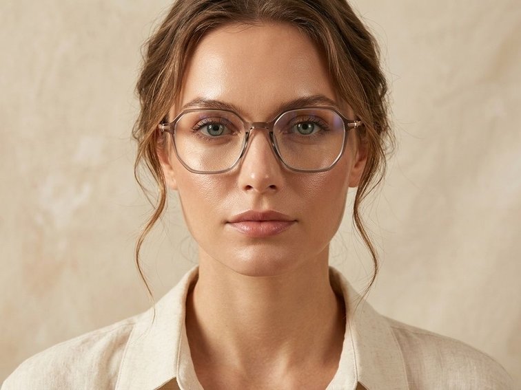 Gafas geométricas de titanio marrón #BS0218-0240