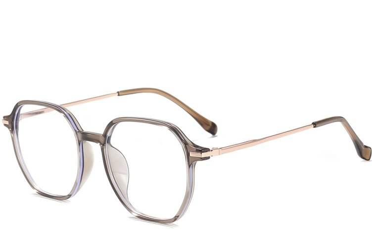 Geometrische braune Titanbrille #BS0218-0240