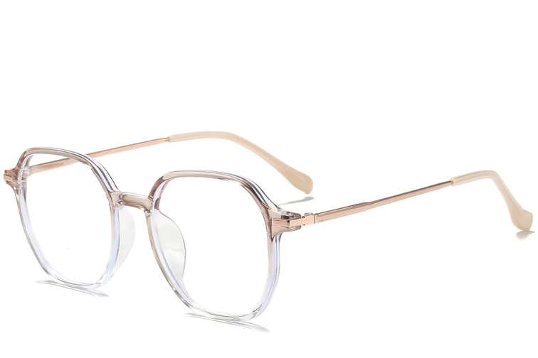 Occhiali in titanio marrone con geometria #BS0218-0242