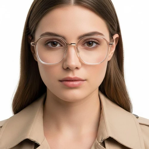 Geometric Brown Titanium Glasses #BS0218-0242