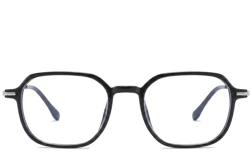 Lunettes rectangulaires en titane noir #BS0218-0243
