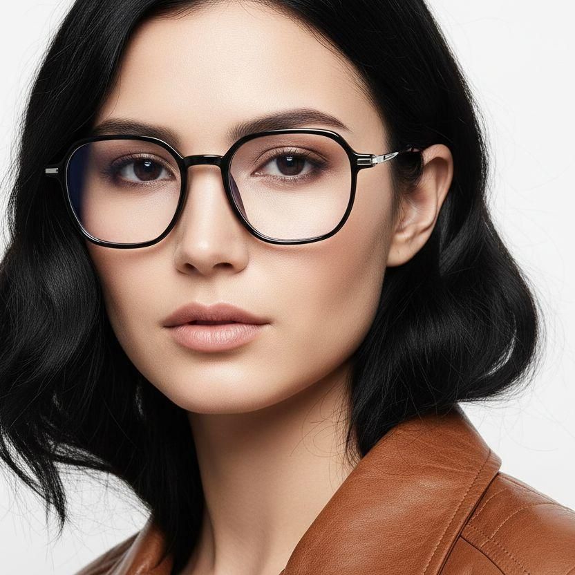 Rectangular Black Titanium Glasses #BS0218-0243