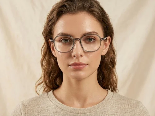 Lunettes rectangulaires en titane vert #BS0218-0245