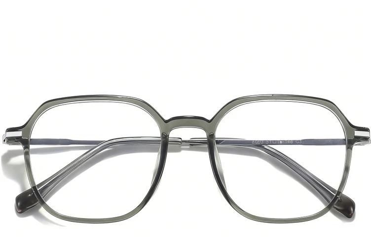 Lunettes rectangulaires en titane vert #BS0218-0245