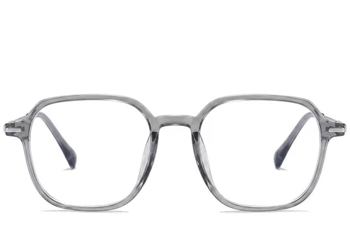 Lunettes rectangulaires en titane gris #BS0218-0246