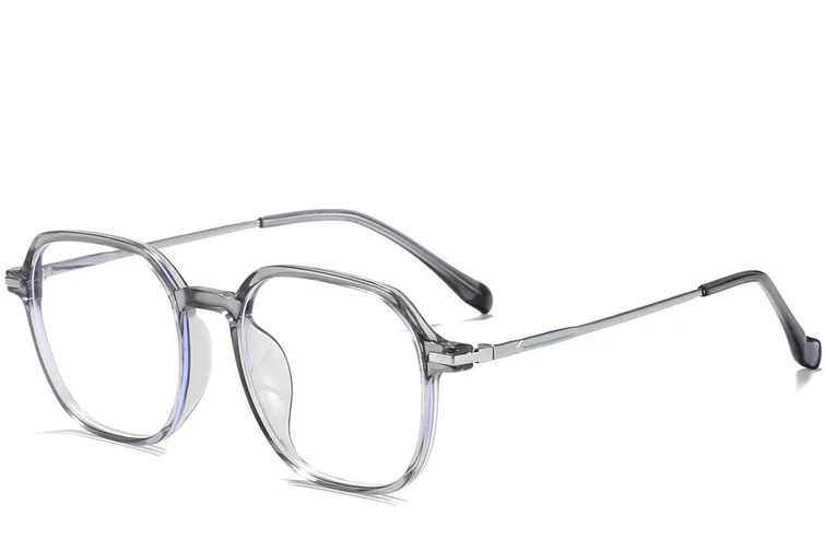Lunettes rectangulaires en titane gris #BS0218-0246