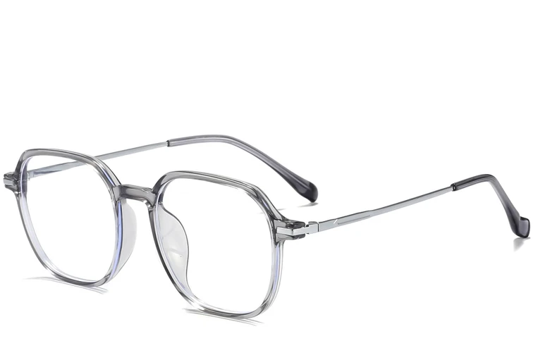 Rechthoekige grijze titanium bril #BS0218-0246