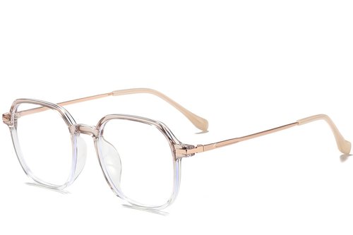 Lunettes rectangulaires en titane brun #BS0218-0249
