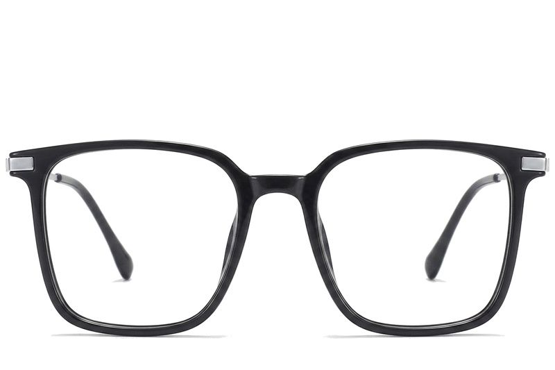 Rechteckige schwarze Titanbrille #BS0218-0250
