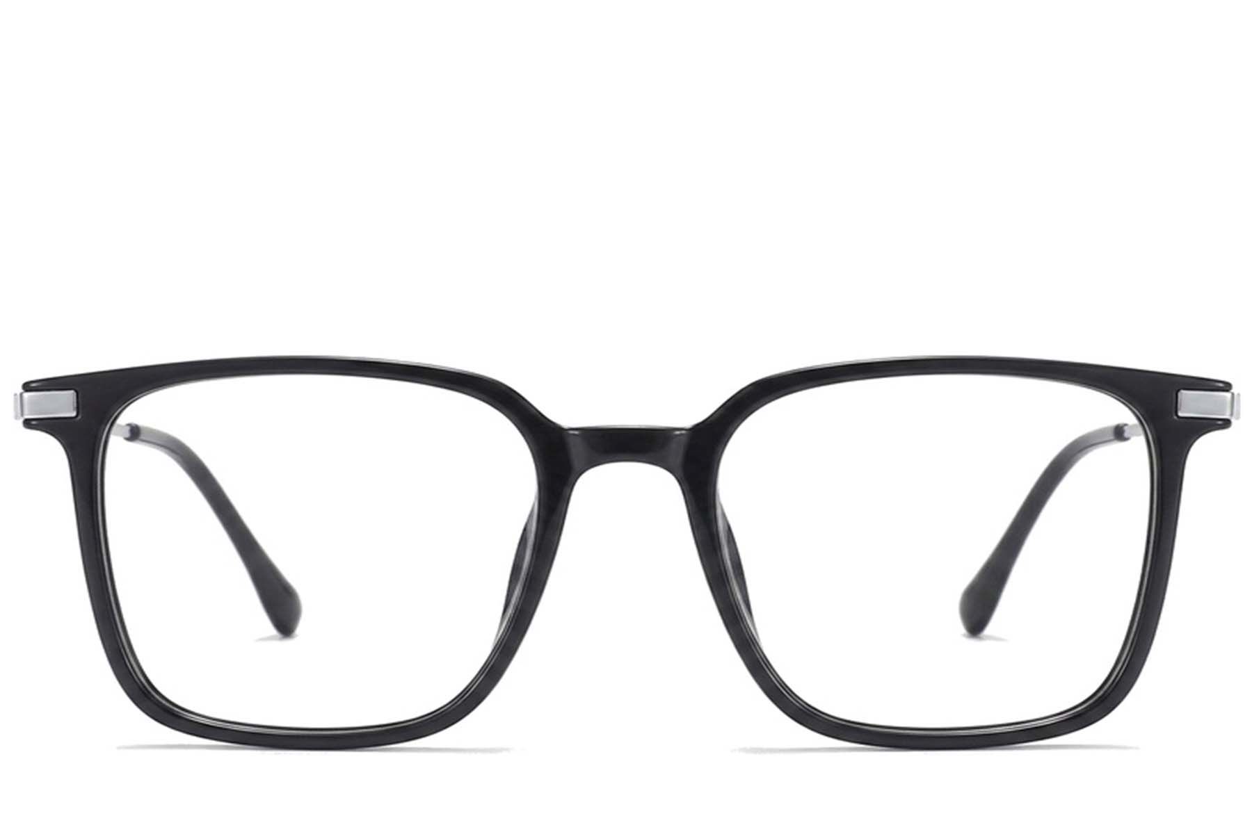 Rechteckige schwarze Titanbrille #BS0218-0250