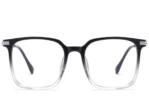 Lunettes rectangulaires en titane noir #BS0218-0251