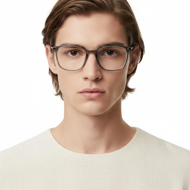 Gafas rectangulares de titanio verde #BS0218-0252