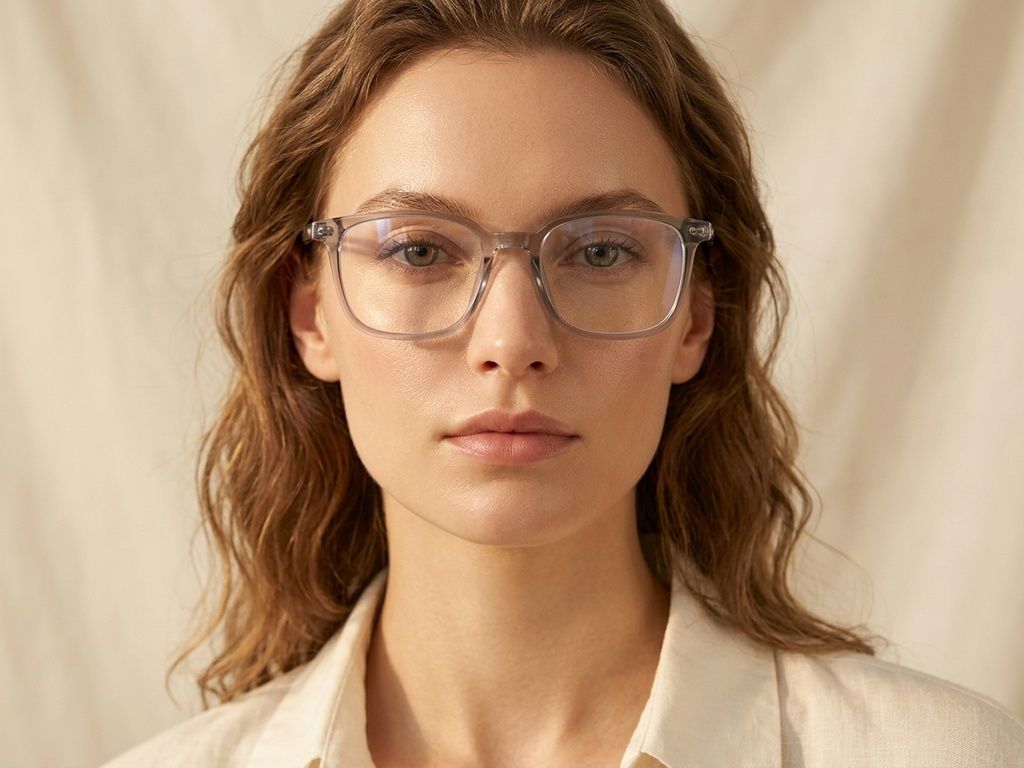 Rectangular Grey Titanium Glasses #BS0218-0253