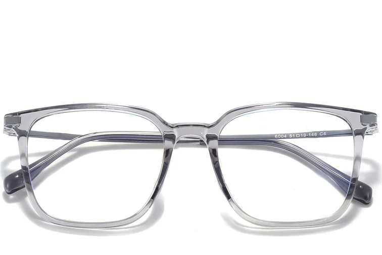 Rechthoekige grijze titanium bril #BS0218-0253