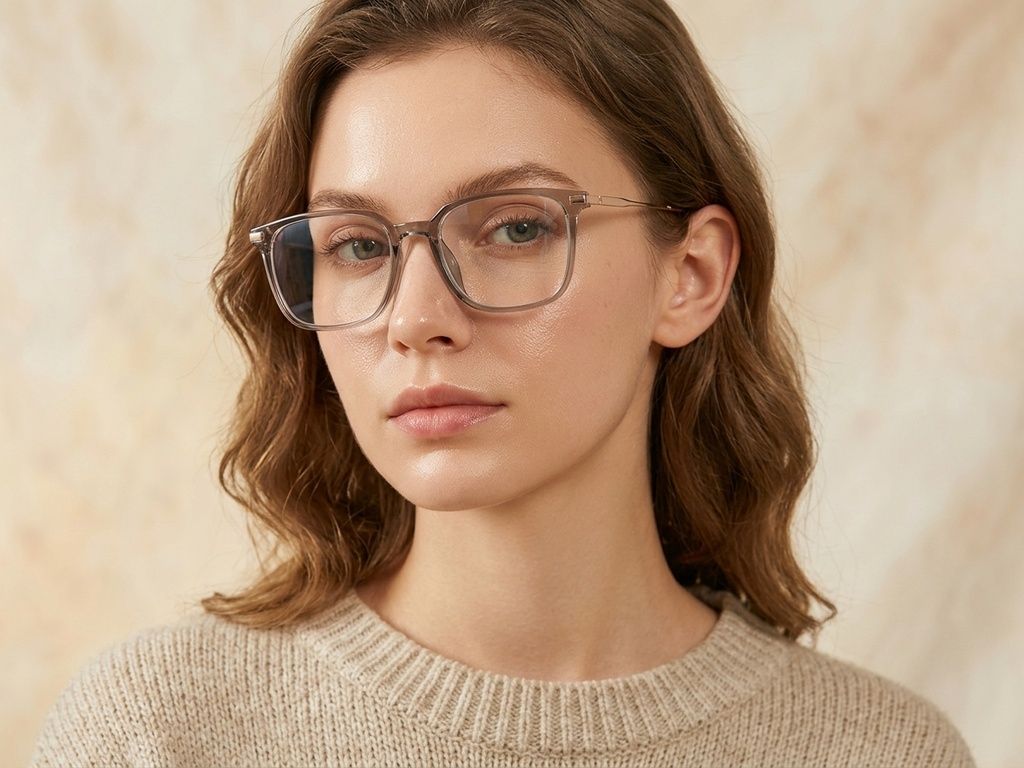 Rectangular Brown Titanium Glasses #BS0218-0254