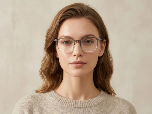 Lunettes rectangulaires en titane gris #BS0218-0255