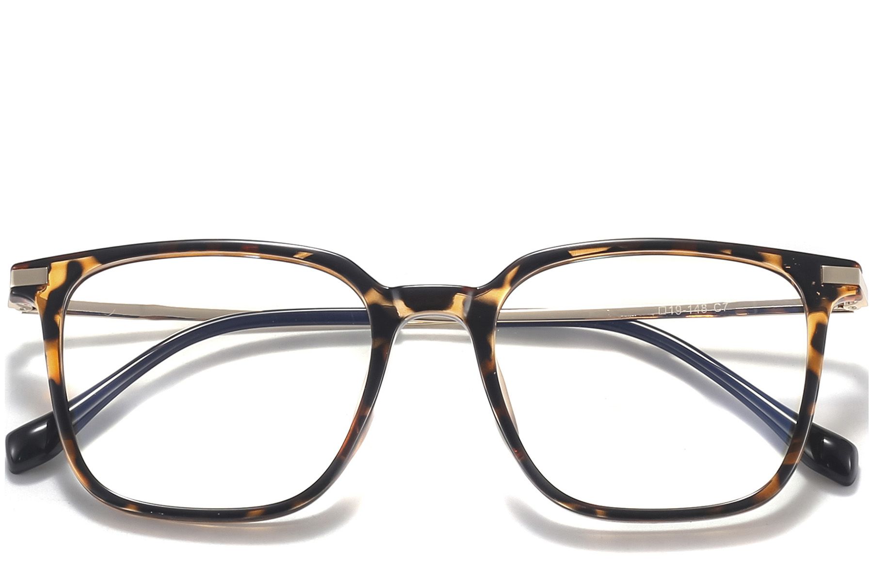 Rectangular Tortoiseshell Titanium Glasses #BS0218-0256
