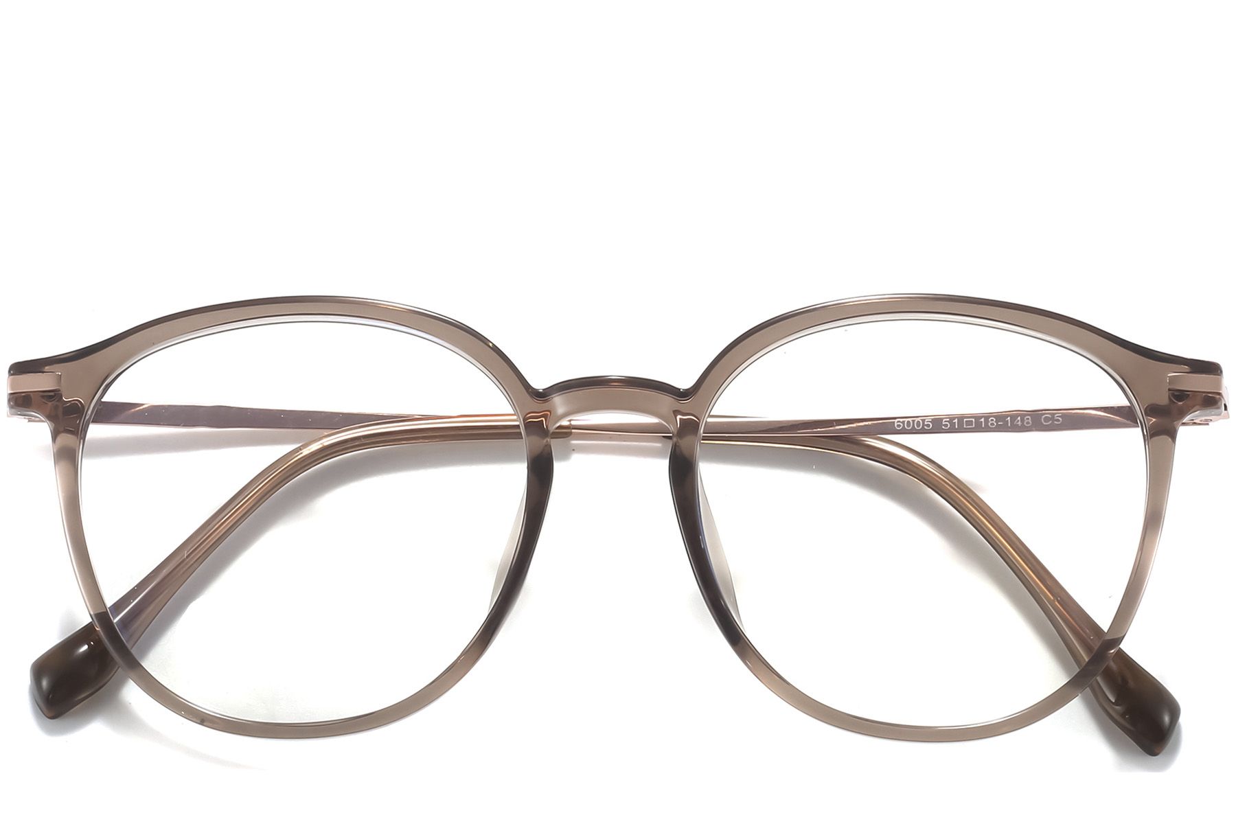 Oval Brown Titanium Glasses #BS0218-0261