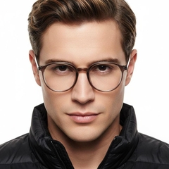 Oval Brown Titanium Glasses #BS0218-0261