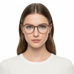 Oval Brown Titanium Glasses #BS0218-0261