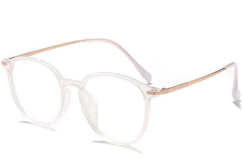 Lunettes ovales en titane blanc #BS0218-0262
