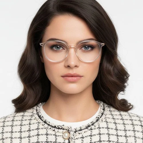 Lunettes ovales en titane blanc #BS0218-0262