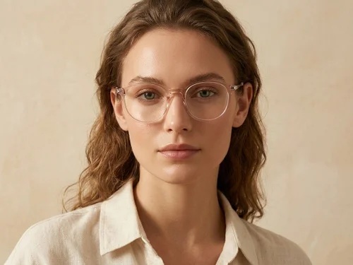 Lunettes ovales en titane rose #BS0218-0263