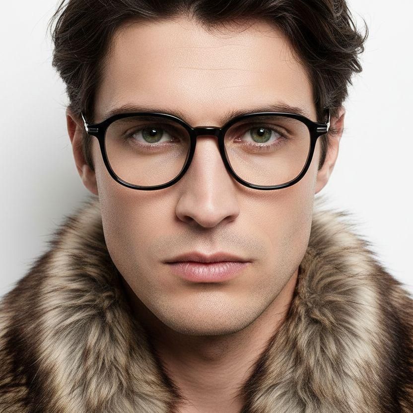 Rectangular Black Titanium Glasses #BS0218-0264