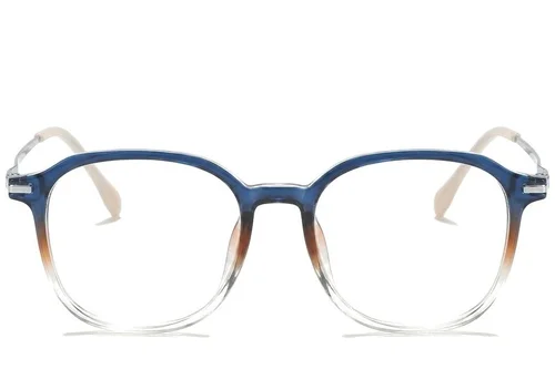 Lunettes rectangulaires en titane bleu #BS0218-0265