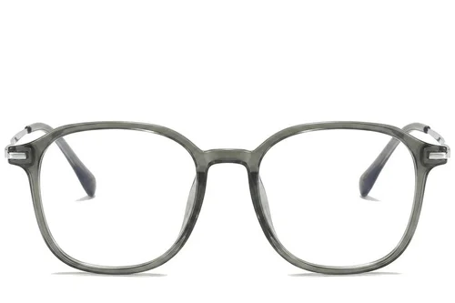 Lunettes rectangulaires en titane gris #BS0218-0266