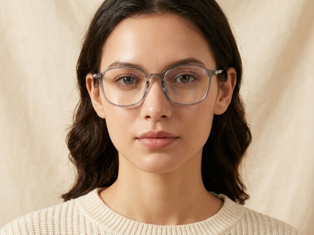 Gafas rectangulares de titanio gris #BS0218-0267
