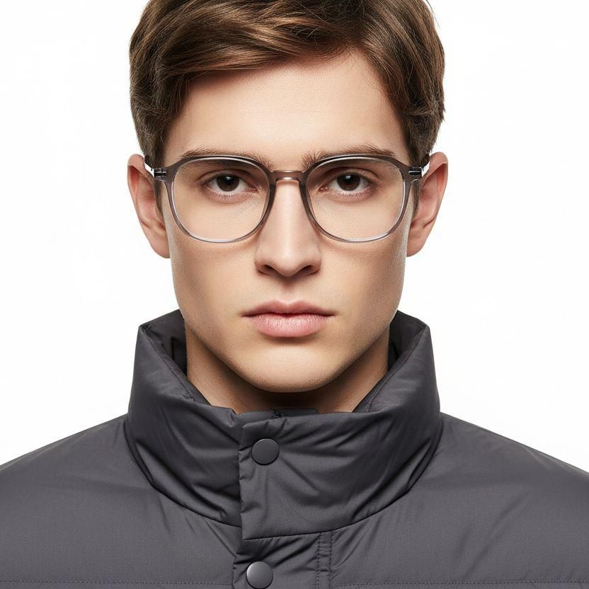Rectangular Grey Titanium Glasses #BS0218-0267