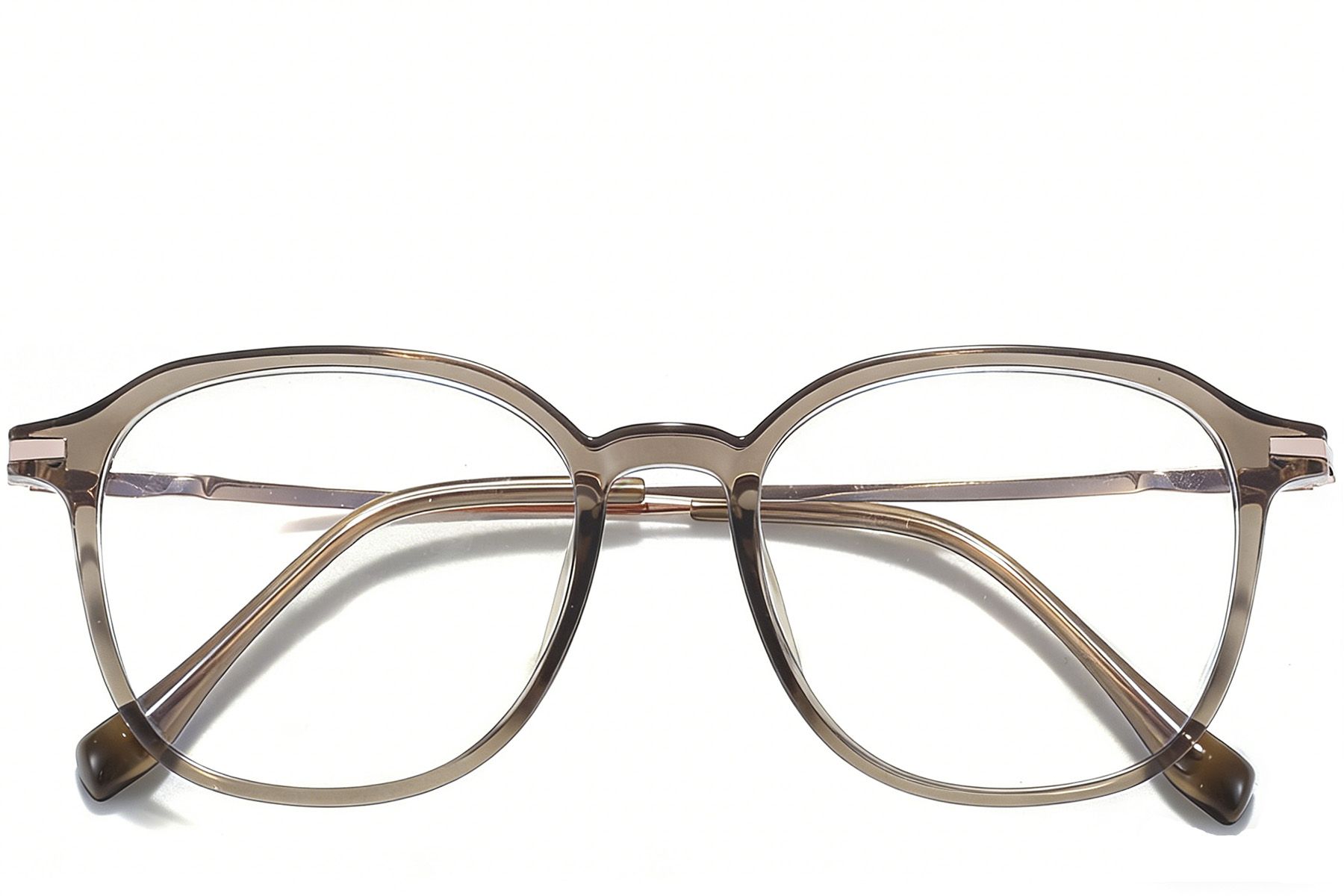 Rectangular Brown Titanium Glasses #BS0218-0268