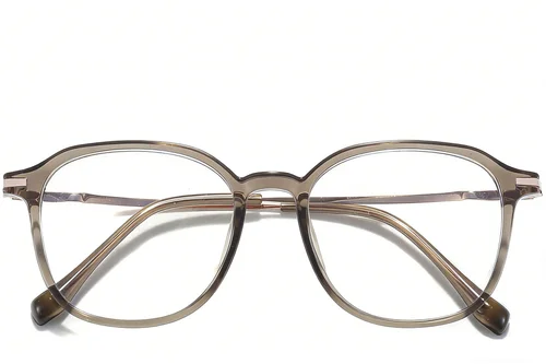 Lunettes rectangulaires en titane brun #BS0218-0268