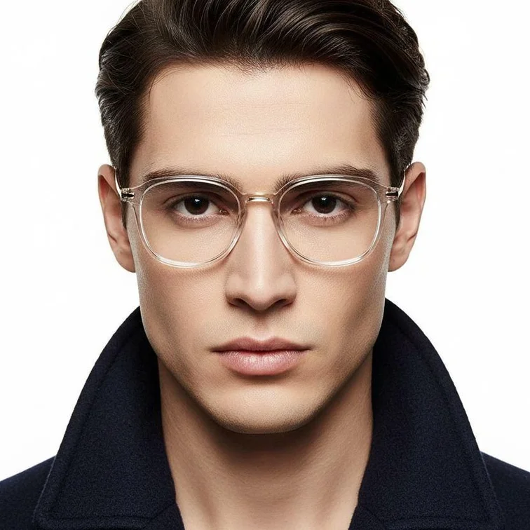 Rectangular Pink Titanium Glasses #BS0218-0270