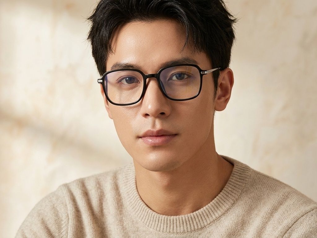 Gafas rectangulares de titanio negro #BS0218-0271