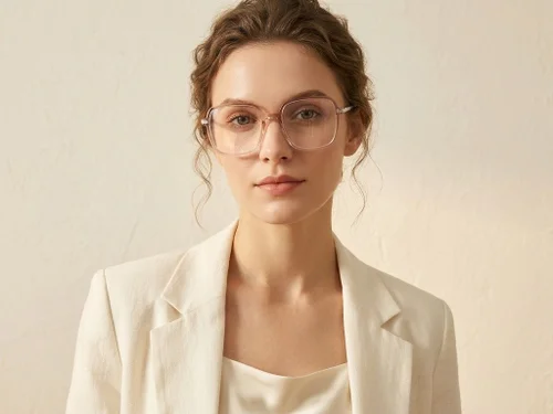 Lunettes rectangulaires en titane brun #BS0218-0272