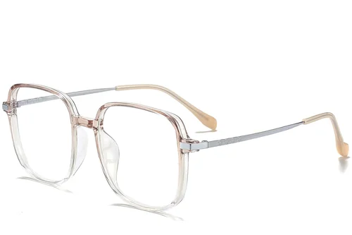 Lunettes rectangulaires en titane brun #BS0218-0272