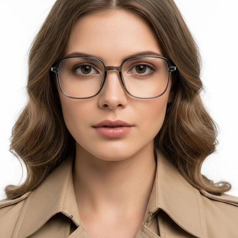 Gafas rectangulares de titanio verde #BS0218-0273