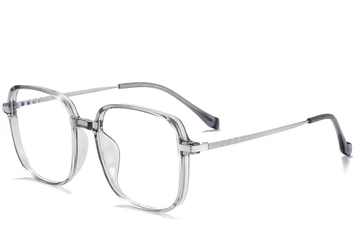 Lunettes rectangulaires en titane gris #BS0218-0274