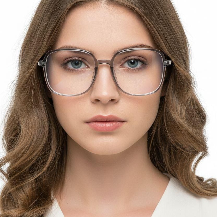 Rectangular Grey Titanium Glasses #BS0218-0274