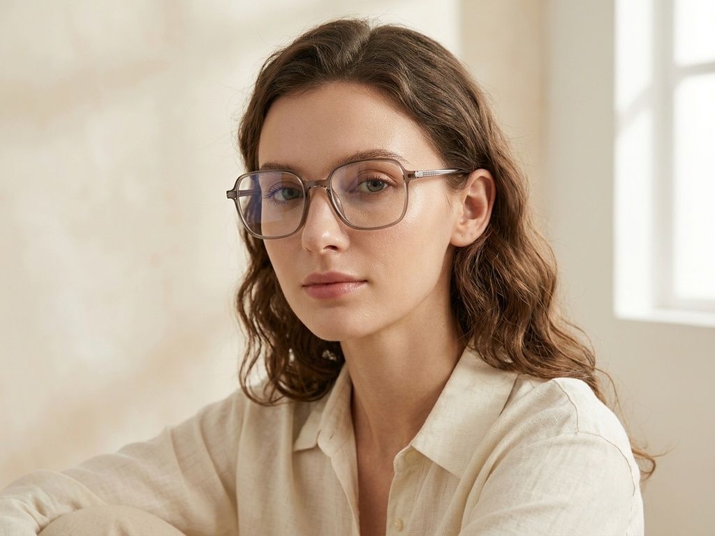 Rectangular Brown Titanium Glasses #BS0218-0275