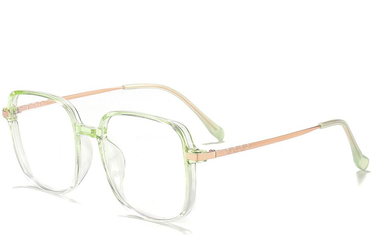 Gafas rectangulares de titanio verde #BS0218-0276