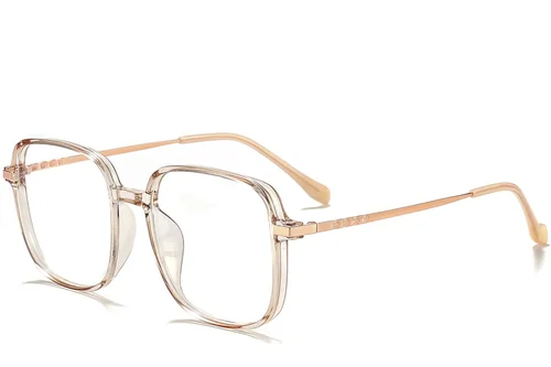 Lunettes rectangulaires en titane brun #BS0218-0277