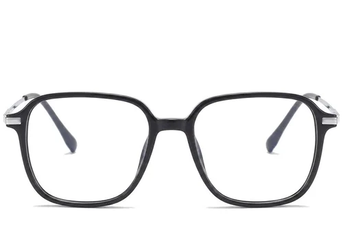 Lunettes rectangulaires en titane noir #BS0218-0278