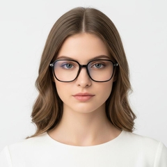 Gafas rectangulares de titanio negro #BS0218-0278
