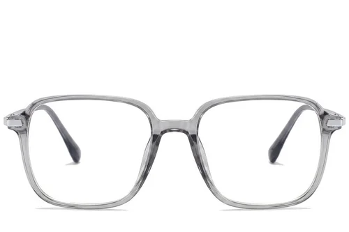 Lunettes rectangulaires en titane gris #BS0218-0281