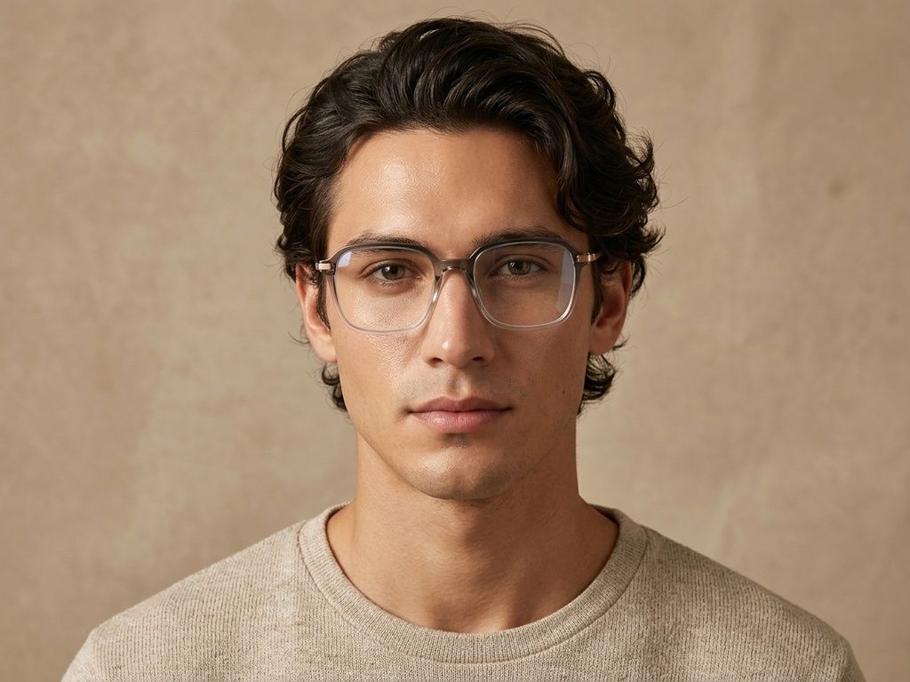 Rectangular Green Titanium Glasses #BS0218-0283