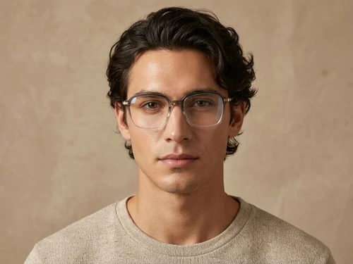Lunettes rectangulaires en titane vert #BS0218-0283